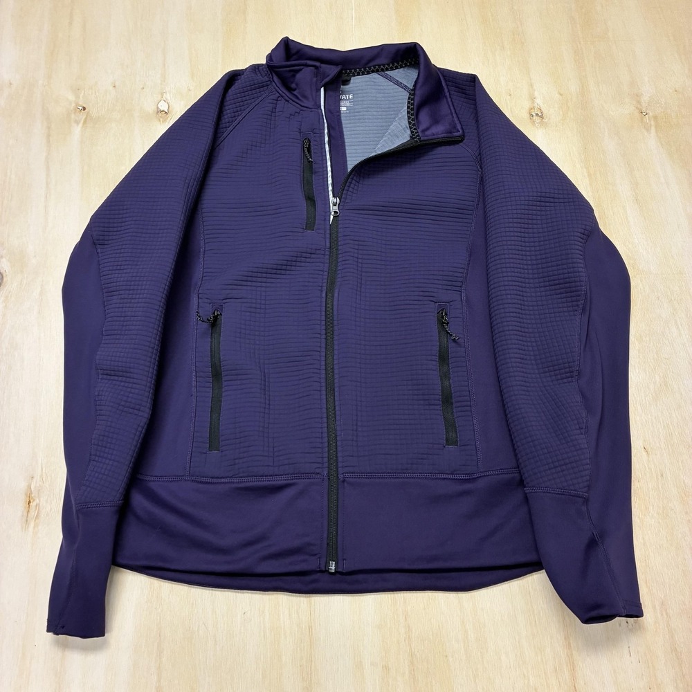 Elevate Jacket Mens Large Purple Full Zip Softshell Lined Stretch Athletic 18153